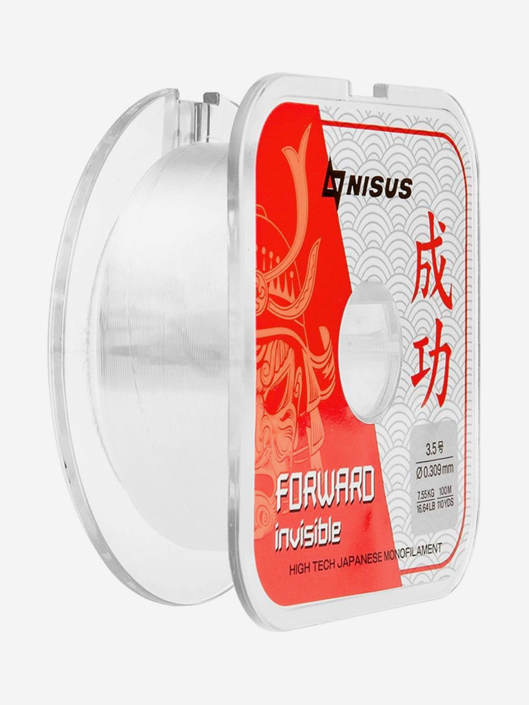 Леска для рыбалки Nisus FORWARD Invisible Nylon 0,309мм, 100м, 7,55кг, прозрачный
