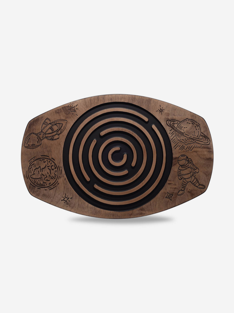 Доска балансировочная INDSPACE ПЛАНЕТАРИЙ баланс борд на сфере с лабиринтом и вращением на 360* + 3 шарика