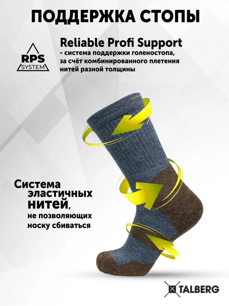 Термоноски треккинговые Talberg Yak Trek до -30 C, 36-38, синий