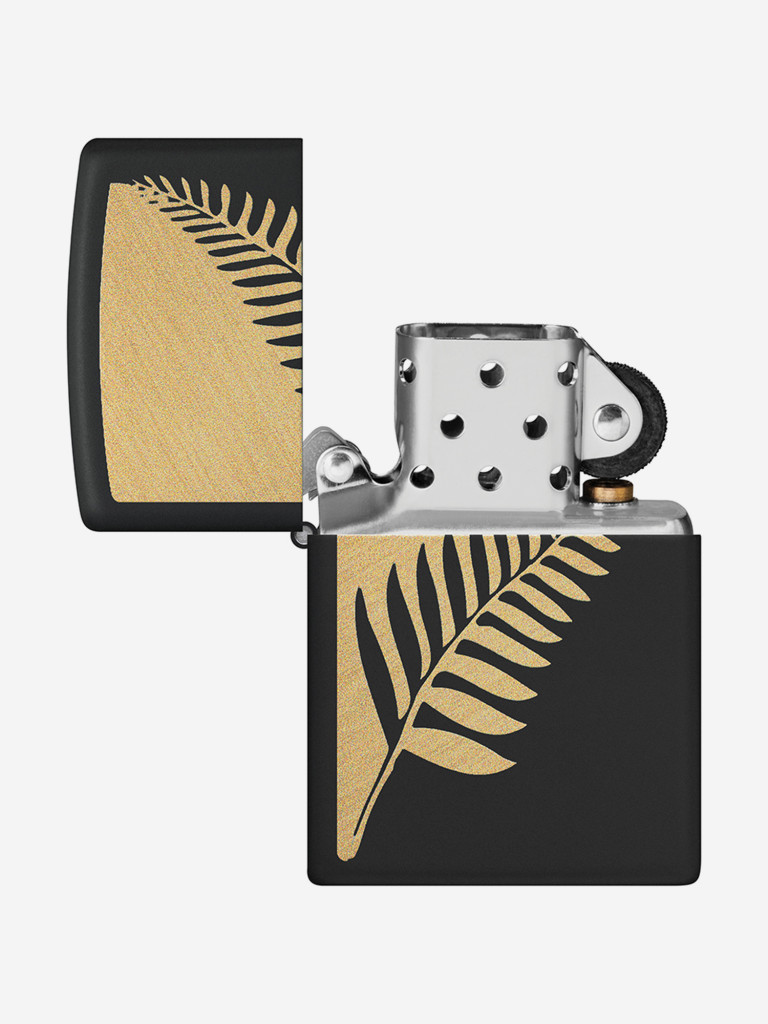Зажигалка бензиновая ветроустойчивая Zippo Zen Flora Design Black Matte