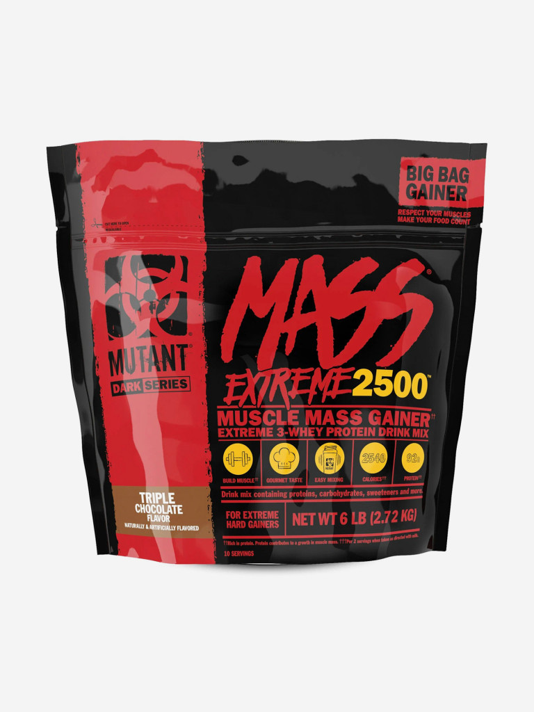 Гейнер Mutant Mass XXXtreme 2500 тройной шоколад 2,72 кг.