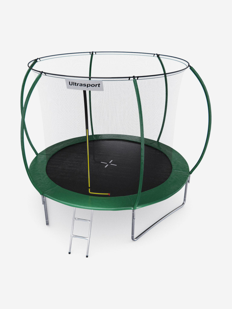 Батут DFC ULTRASPORT 10 ft с внутренней сеткой / лестница в комплекте
