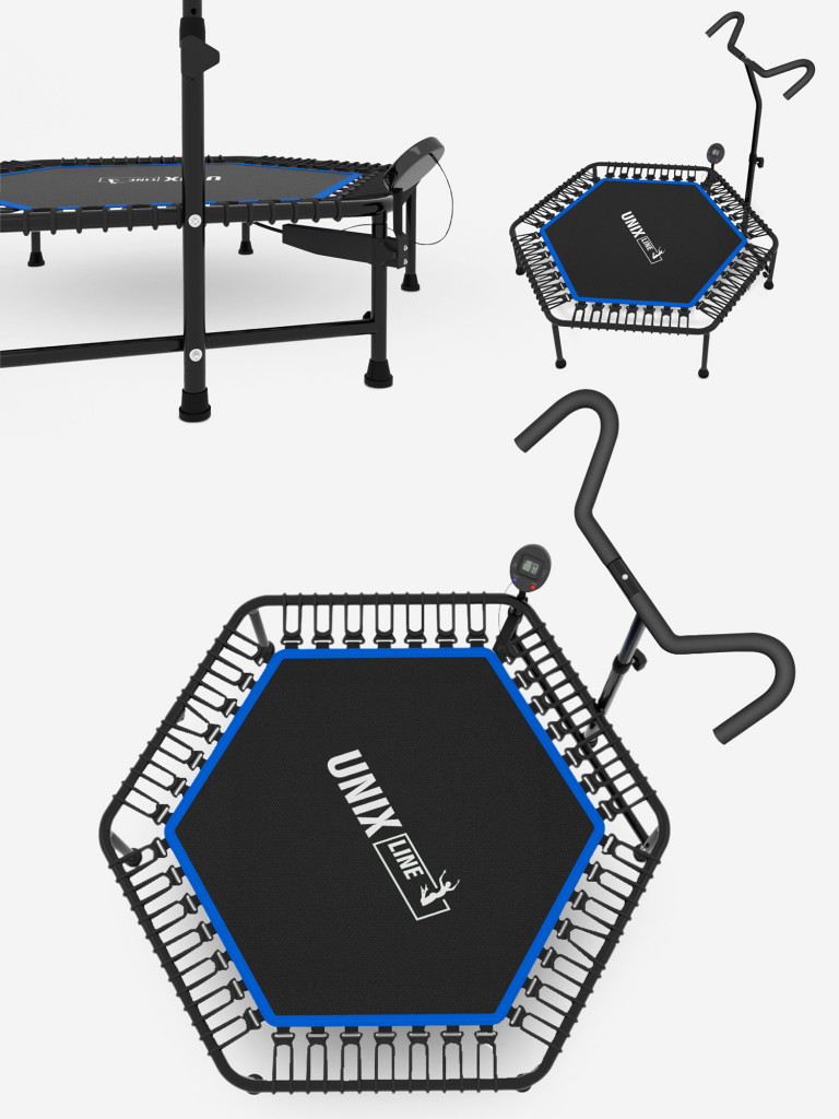 Батут спортивный для фитнеса и джампинга UNIX Line Fitness Pro 125 см, синий