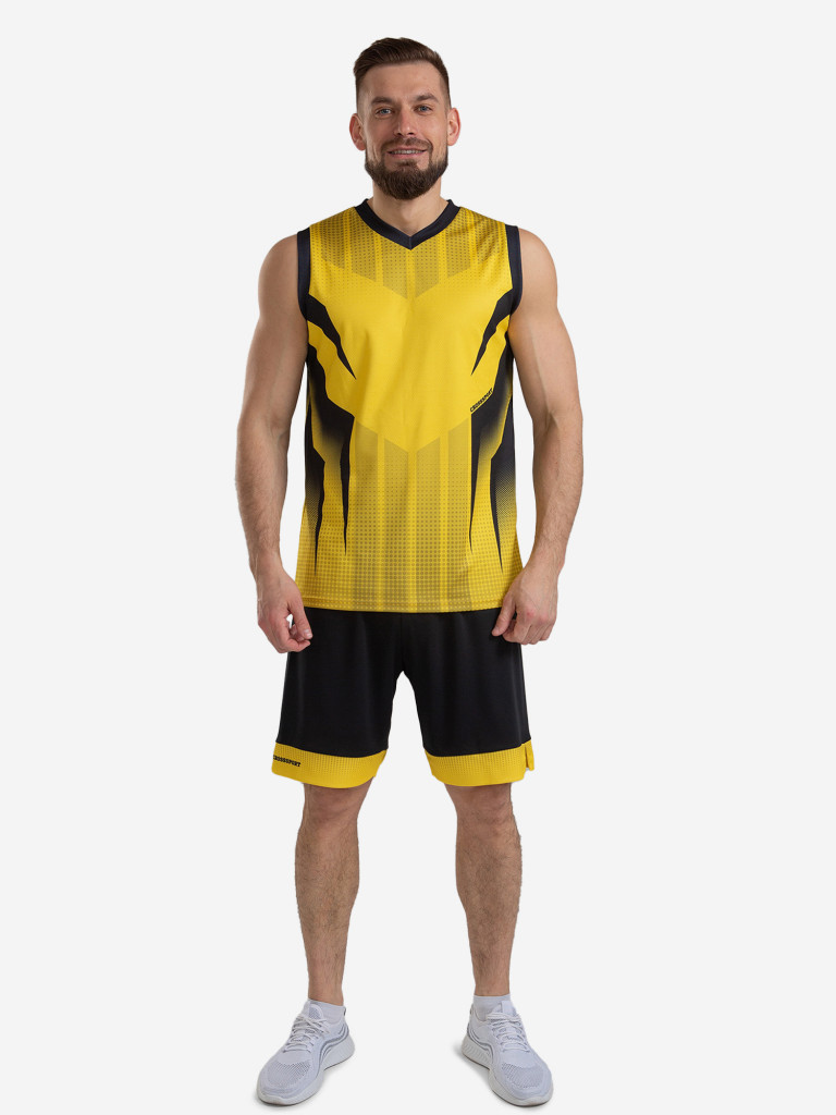 Баскетбольная форма комплект футболка с шортами CROSSSPORT Бфкм-010 Желтый