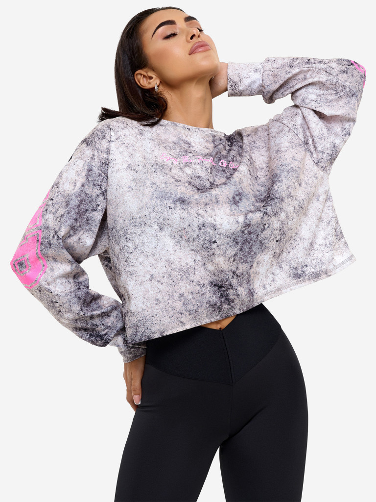 Толстовка укороченная Bona Fide Oversize Crop Longsleeve "Sexy Club"