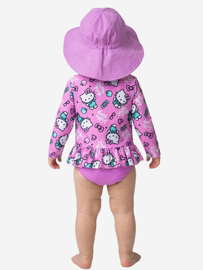 Комплект для девочки: плавательный костюм, панама PlayToday