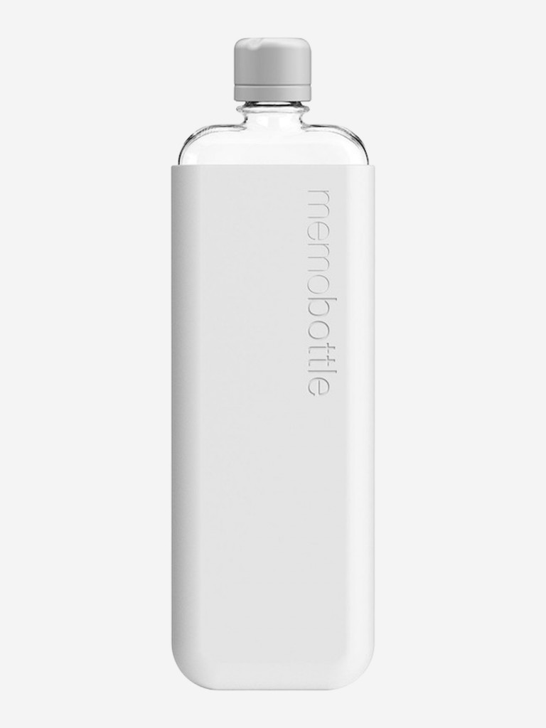 Бутылка с силиконовым чехлом Memobottle Slim, серый