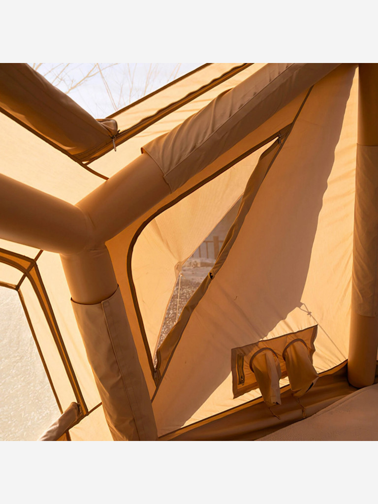 Надувная палатка Coody BESTONA Beige, 380×380×275 см, 2–4 человека, 2 входа, 2 навеса