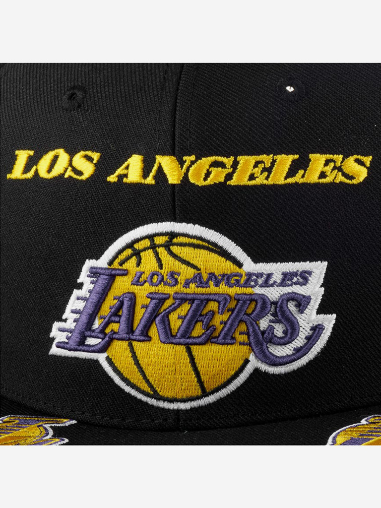 Бейсболка с прямым козырьком MITCHELL NESS HHSS2998-LALYYPPPBLCK Los Angeles Lakers NBA