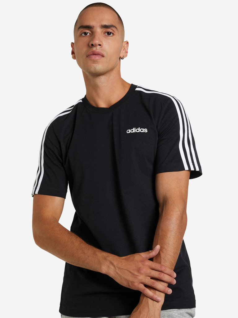 Adidas essentials 3 store stripe t shirt