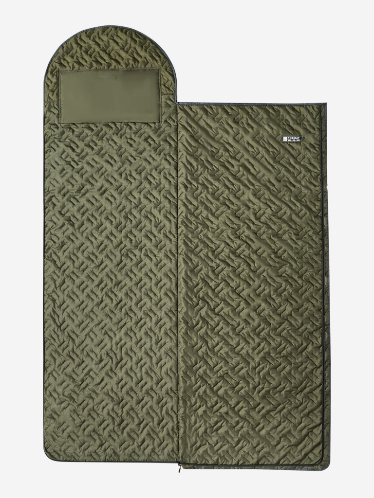 Спальный мешок Фрегат туристический с капюшоном 85 см х 230 см, зеленый (200 г/м2)