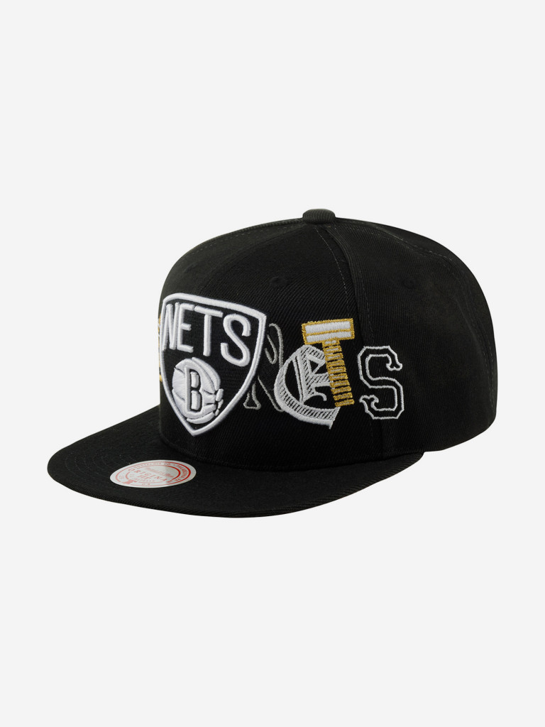 Бейсболка с прямым козырьком MITCHELL NESS HHSS3180-BNEYYPPPBLCK Brooklyn Nets NBA (черный)