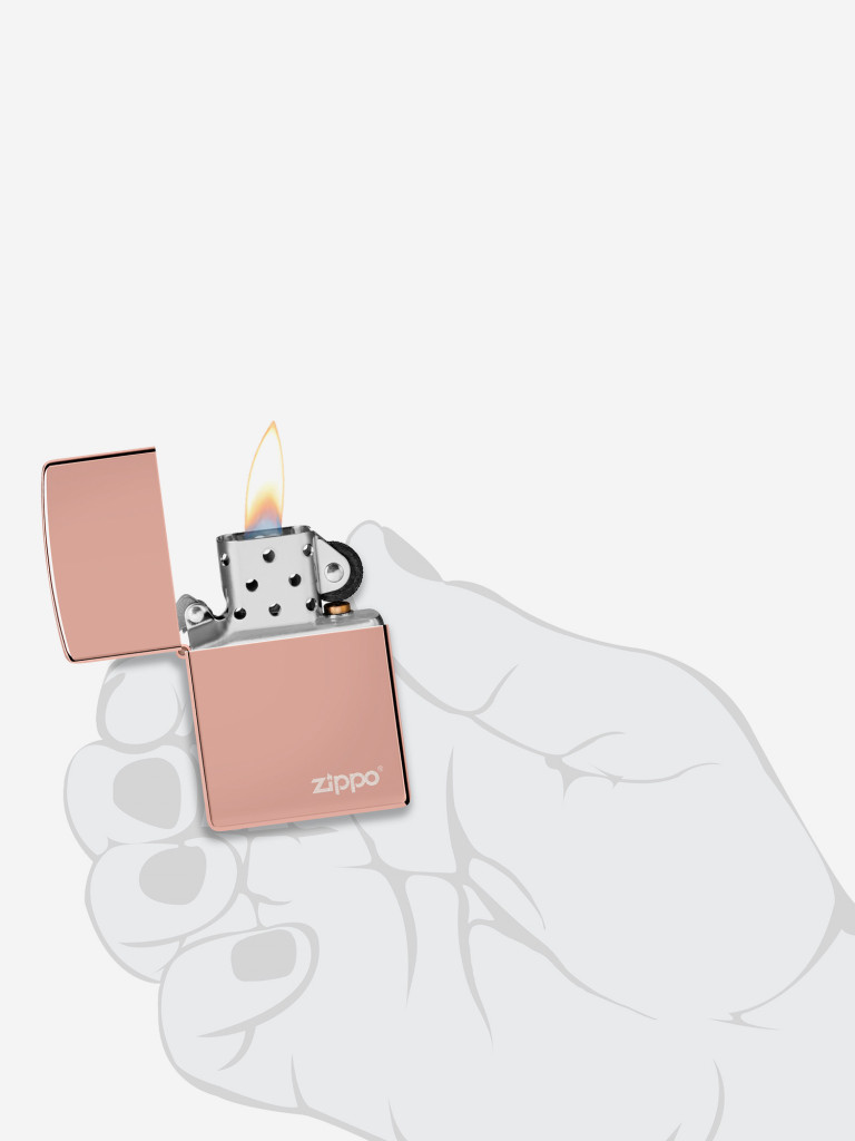 Зажигалка бензиновая ZIPPO 49190ZL Classic Logo High Polish Rose Gold