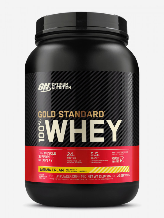 Протеин Optimum Nutrition Голд Стандарт 100% Вей, 907 г, Банан