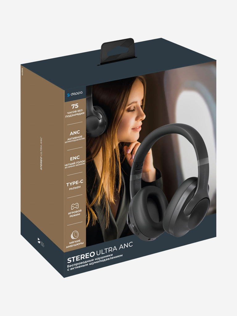 Беспроводные накладные наушники Stereo Ultra, bluetooth 5.4, шумоподавление ANC/ENC, 500мАч