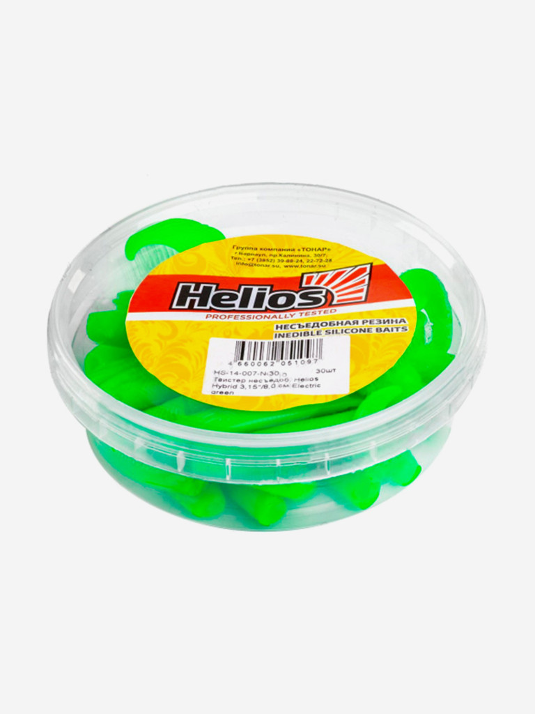 Мягкая приманка Helios Hybrid, 3,15" / 8,0 см, Electric green, 30 штук (HS-14-007-N-30)