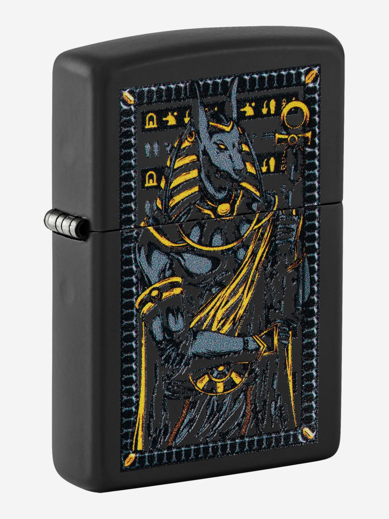 Зажигалка бензиновая ветроустойчивая Zippo Anubis Black Matte