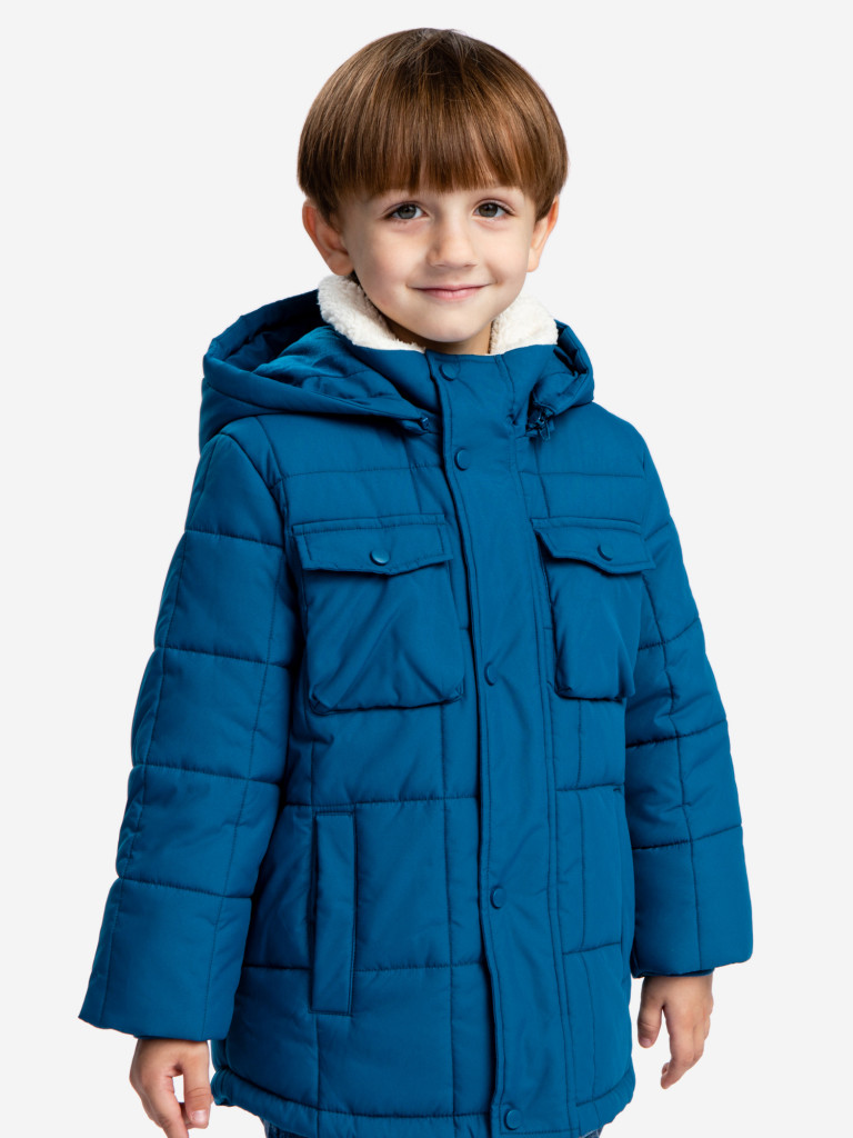 Куртка с капюшоном синяя Button Blue