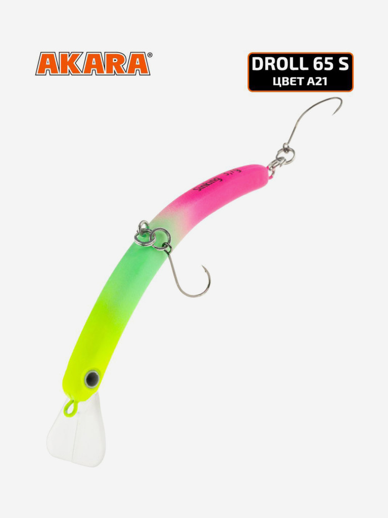 Воблер Akara Droll 65S минноу тонущий на форель 3,7гр A21