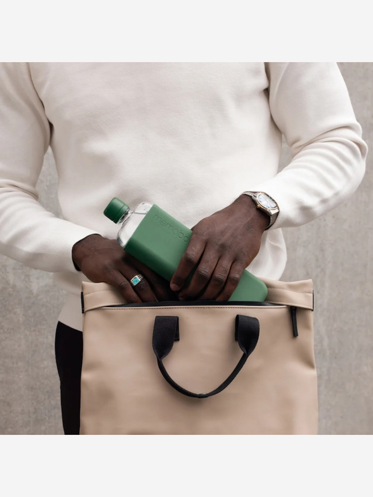 Бутылка с силиконовым чехлом Memobottle Slim, зеленый