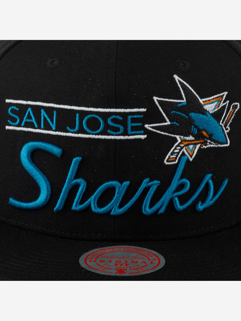Бейсболка с прямым козырьком MITCHELL NESS 6HSSLD21213-SJSBLCK San Jose Sharks NHL