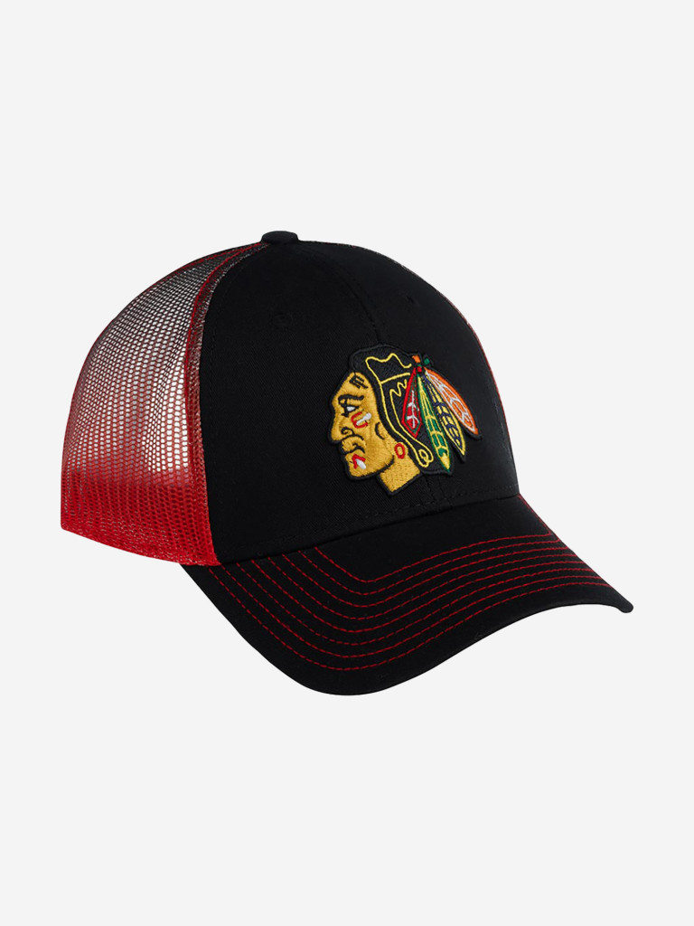 Бейсболка с сеточкой AMERICAN NEEDLE 44612A-CBH Chicago Blackhawks Cross Fade NHL (черный)
