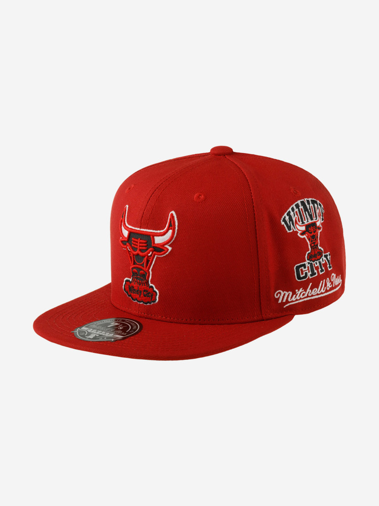 Бейсболка с прямым козырьком MITCHELL NESS 6HSFSH22016-CBURED Chicago Bulls NBA (красный)