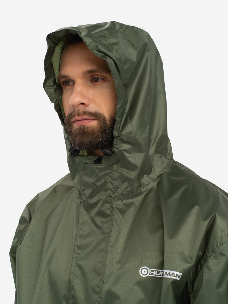 Костюм-дождевик мужской Huntsman ВВЗ Склон-2 для рыбалки и охоты, ткань таффета 3000 мм вод.ст.
