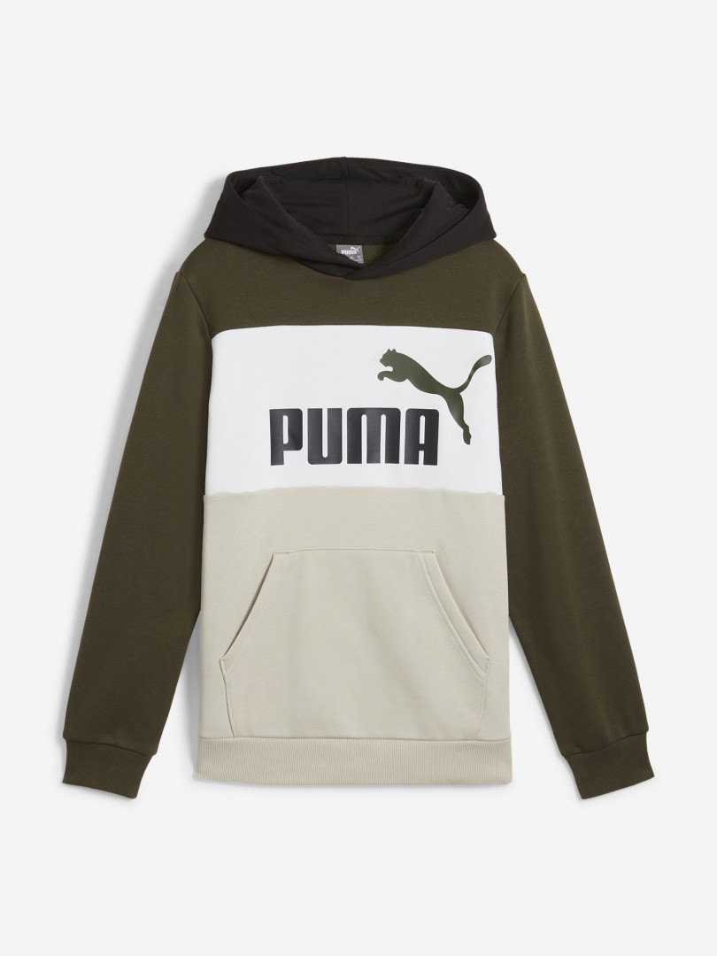 фото Худи для мальчиков puma ess+ block, зеленый