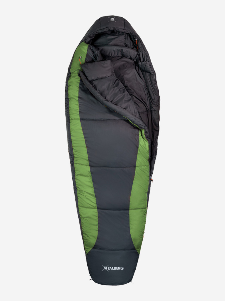 Спальный мешок TALBERG SUMMIT EXP -18°C, серый/зеленый, правый