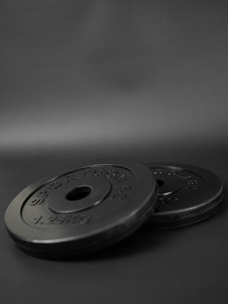 Комплект дисков обрезиненных для гантелей и штанги Sportcom 26мм 1,25кг / 2 шт.