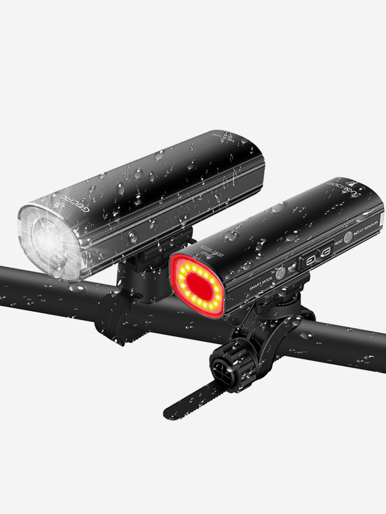 Велосипедный фонарь 2 в 1 GACIRON V20S-1000, передний/задний, цвет черный