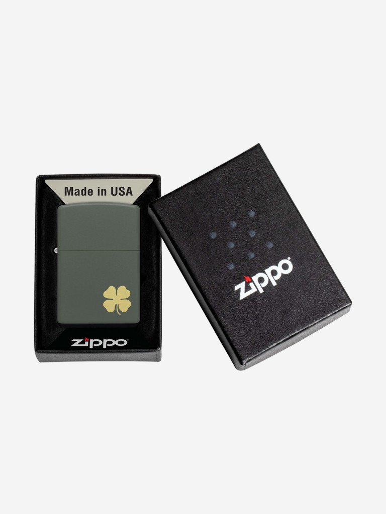 Зажигалка Zippo Four Leaf Clover Green Matte
