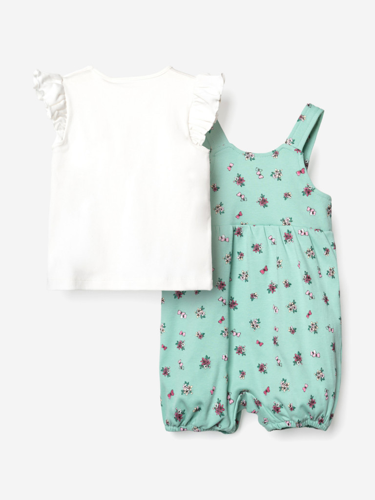 Комплект для девочек: футболка, полукомбинезон PlayToday