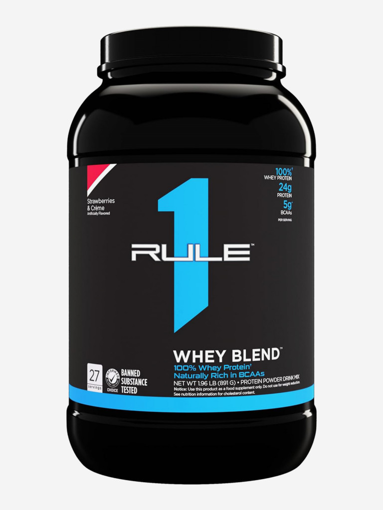 Протеин Rule 1 Whey Blend, 891 г, Клубника со сливками