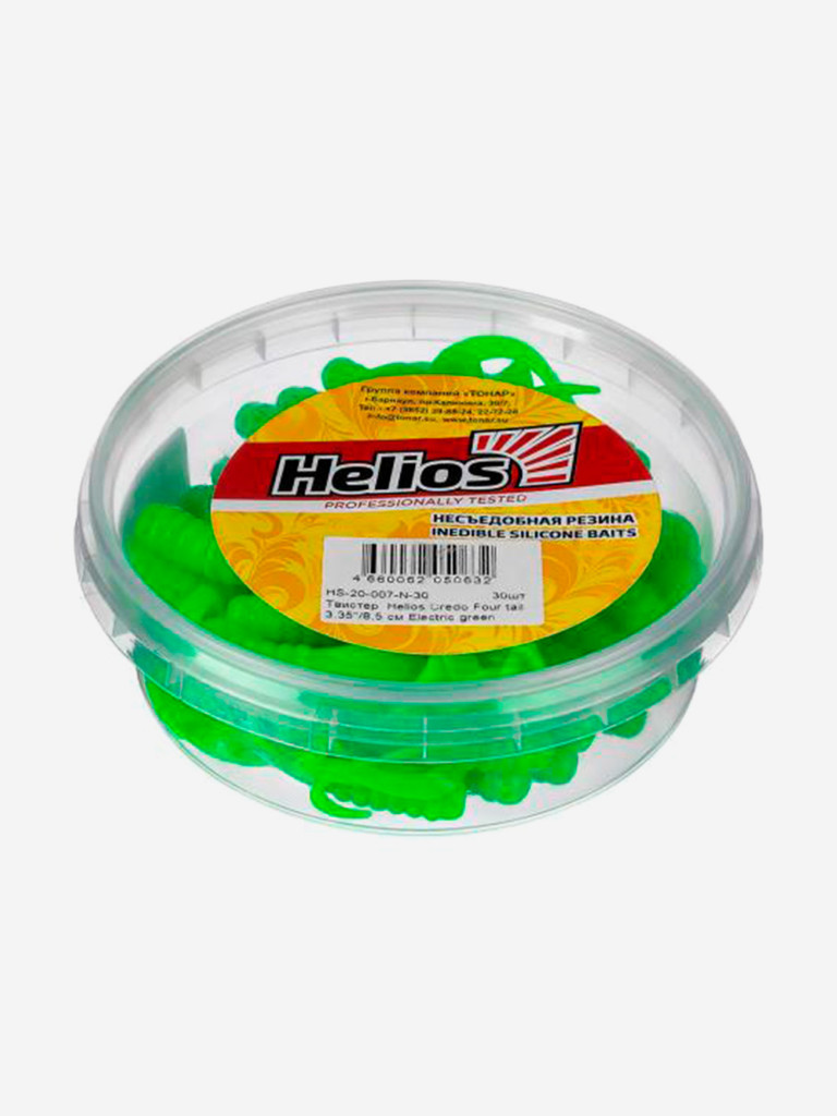 Мягкая приманка Helios Credo Four Tail, 3,35'' / 8,5 см, Electric green, 30 шт (HS-20-007-N-30)