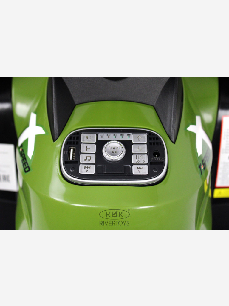 Детский электроквадроцикл RIVERTOYS T001TT 4WD зеленый