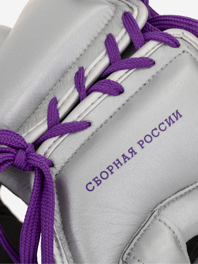 Шлем боксерский Clinch Undefeated Russian Team серебристый