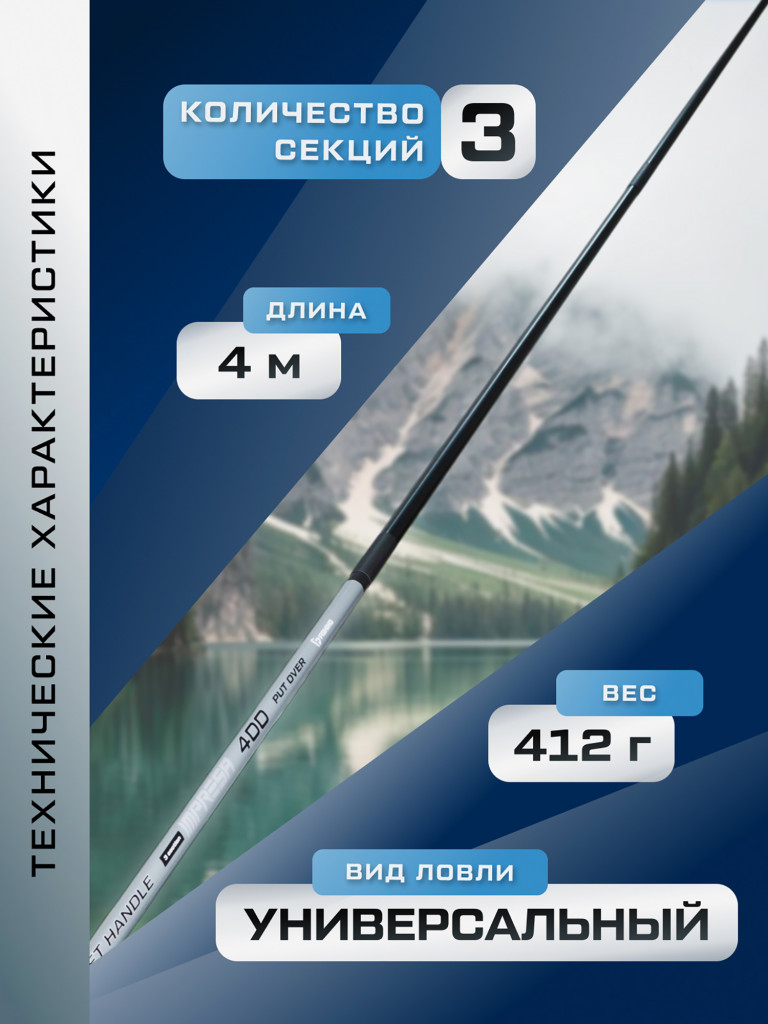 Ручка подсака штекер Impresa F-FISHING 4м