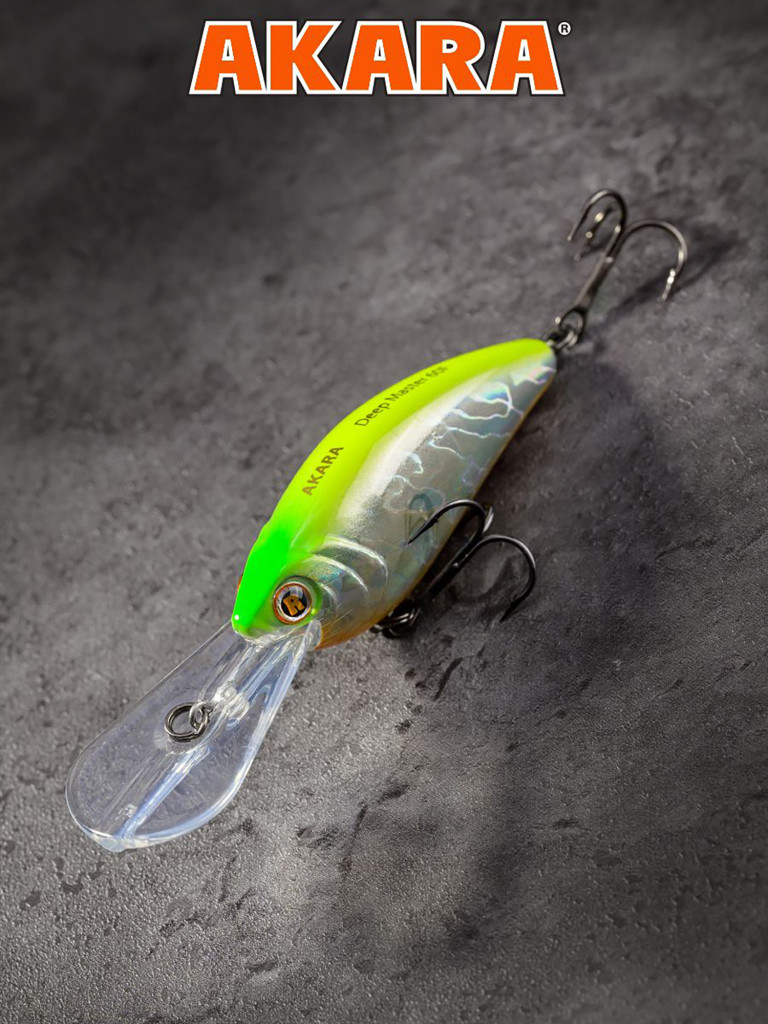 Воблер Akara Deep Master 60F кренк плавающий для троллинга на щуку, судака, окуня 12гр A122