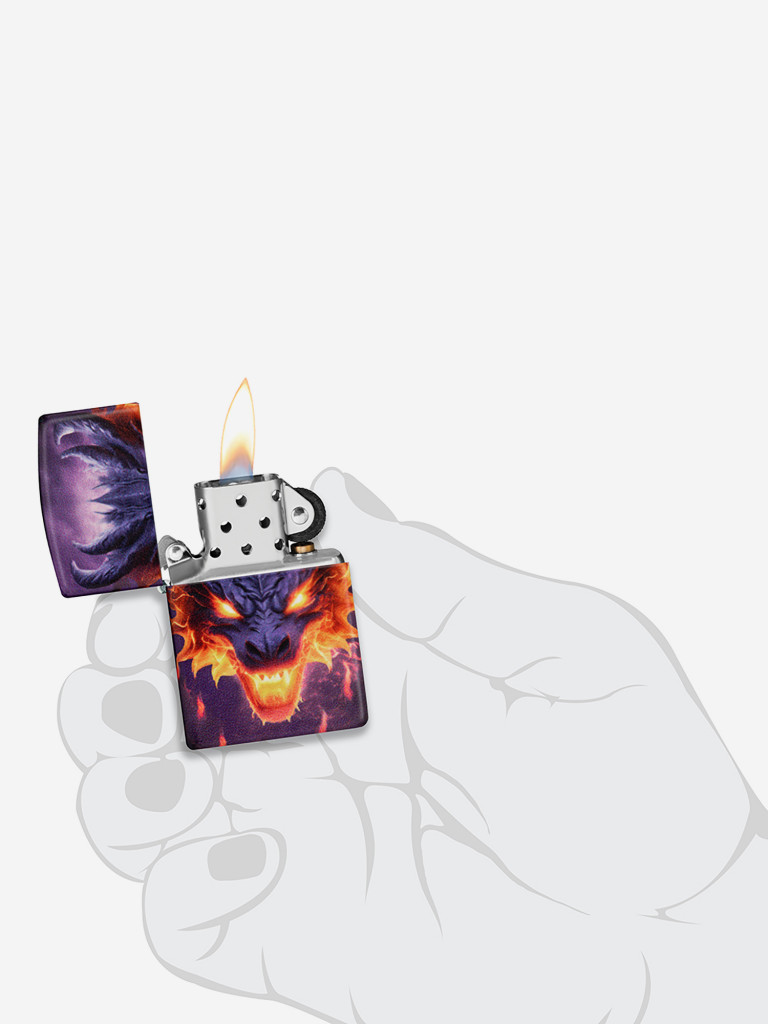 Зажигалка бензиновая ветроустойчивая Zippo Glowing Dragon Glow In The Dark Green