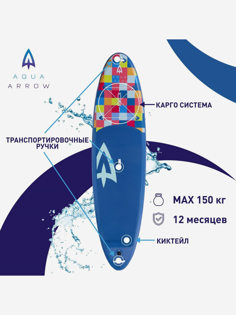 SUP доска надувная Aqua Arrow 10.8 ART Cube, полная комплектация