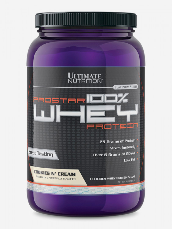 Протеин Ultimate Nutrition Простар 100% Вей Протеин, 907 г, Печенье с кремом