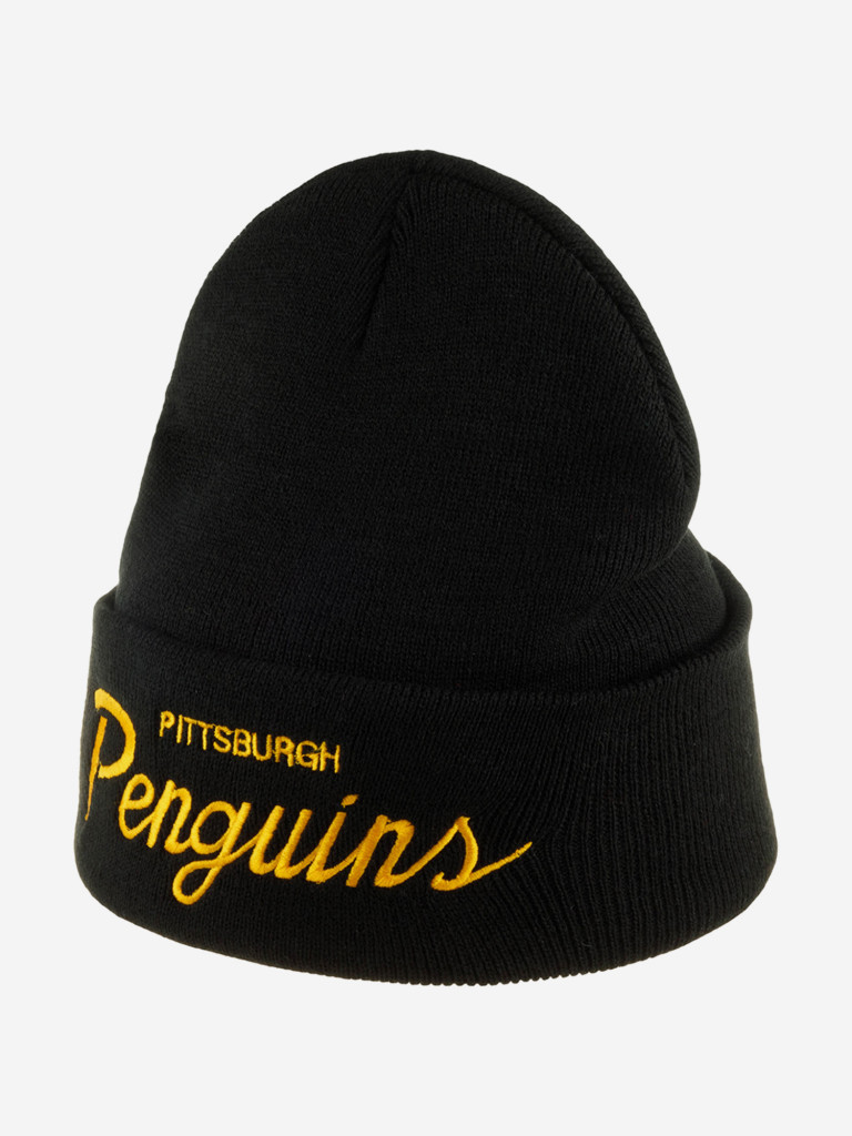 Шапка с отворотом MITCHELL NESS MN2-KK50Z-SCRIPCUF-PITP-BLK Pittsburgh Penguins NHL (черный)