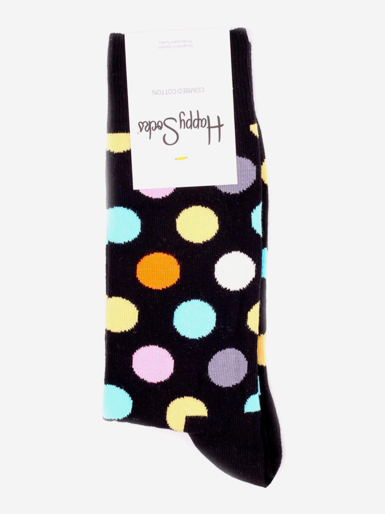Happy Socks Big DOT - Calzini Uomo A Pois - Colore Opaco Rosso - Originali E Colorati, Ispirati Al Design