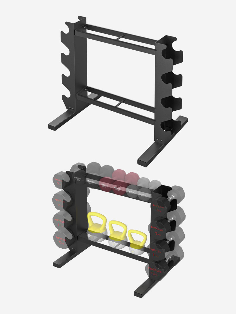 Стойка для гантелей PROIRON Компакт, металлическая, 68х45х54 см