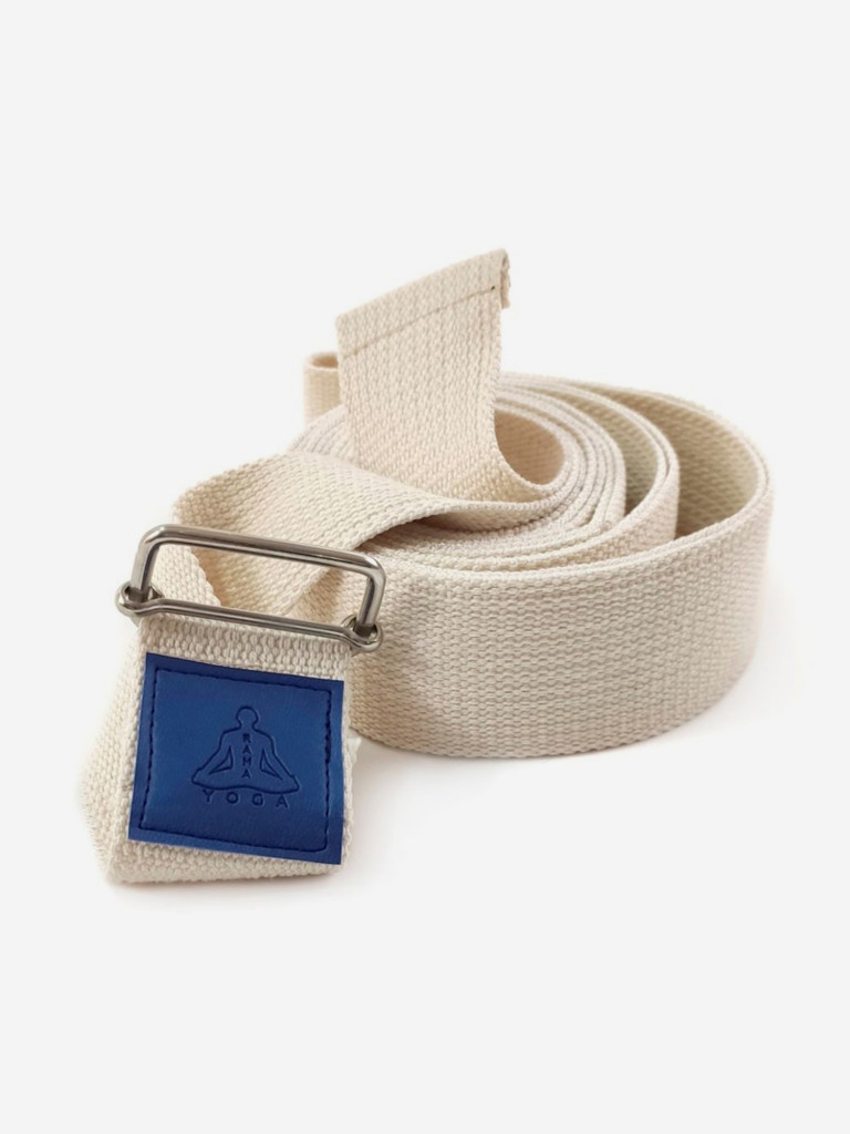 Ремень для йоги хлопковый Ramayoga Nature длиной 300 см Рамайога 0.3 белый