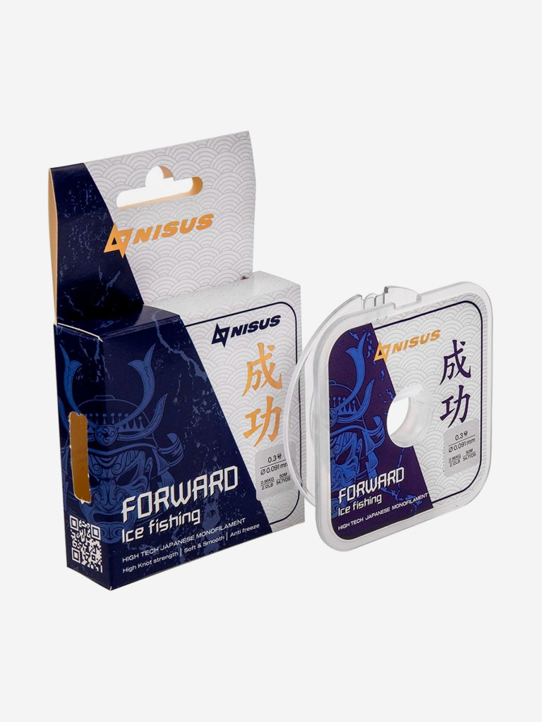 Леска для рыбалки Nisus FORWARD ICE FISHING Nylon 0,091мм, 50м, 0,96кг, прозрачный