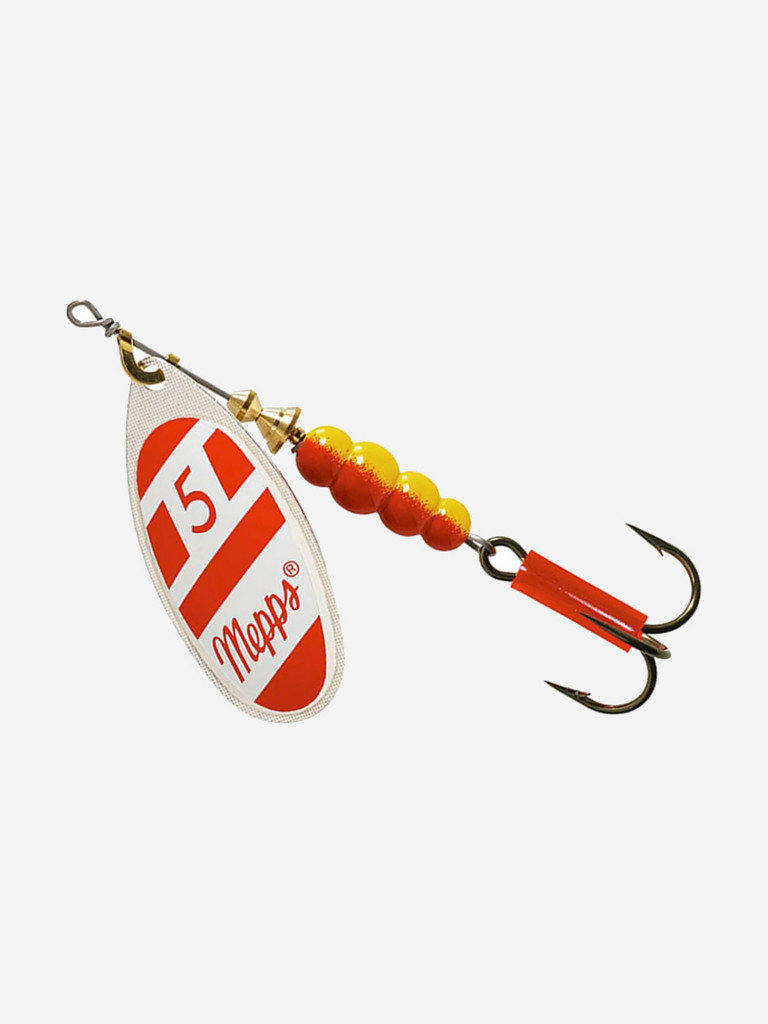 Блесна для рыбалки вертушка Mepps AGLIA White/Red, 5, SILVER, 1 штука