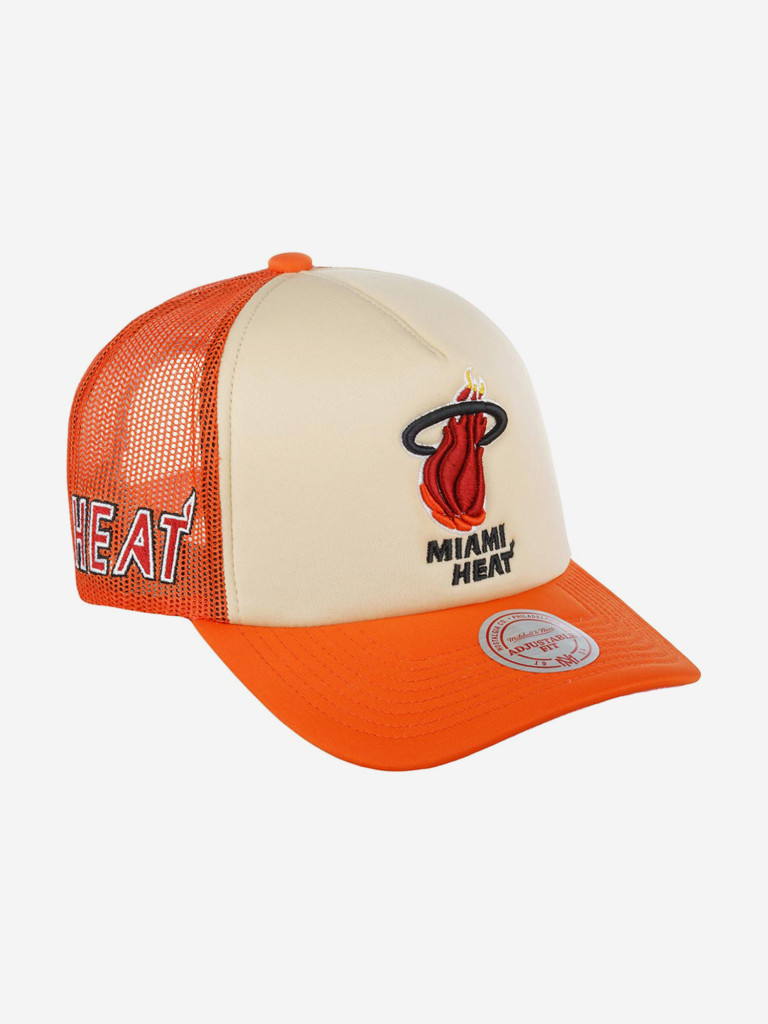 Бейсболка с сеточкой MITCHELL NESS 5HSSSH21323-MHEOFWH Miami Heat NBA (бежевый)